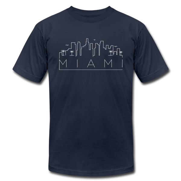 Miami, Florida T-Shirt - Skyline Unisex Miami T Shirt - navy