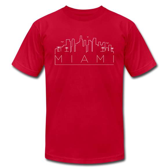 Miami, Florida T-Shirt - Skyline Unisex Miami T Shirt - red