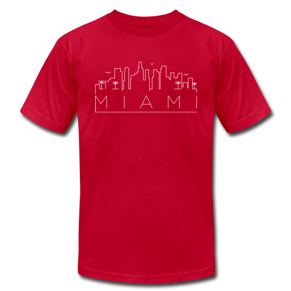 Miami, Florida T-Shirt - Skyline Unisex Miami T Shirt - red