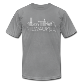 Milwaukee, Wisconsin T-Shirt - Skyline Unisex Milwaukee T Shirt - slate