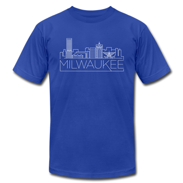 Milwaukee, Wisconsin T-Shirt - Skyline Unisex Milwaukee T Shirt - royal blue