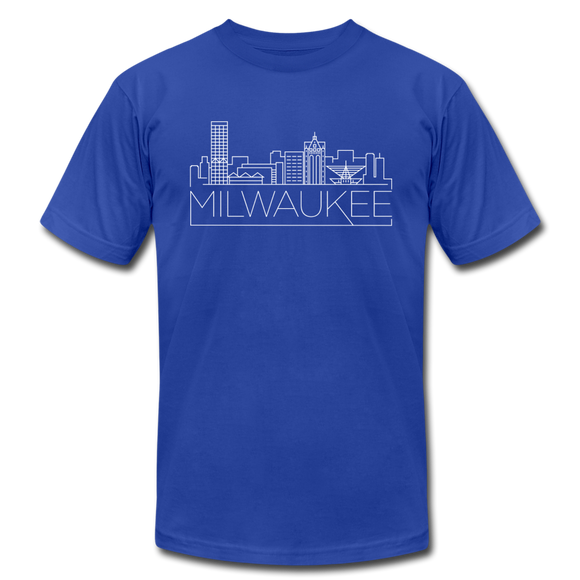 Milwaukee, Wisconsin T-Shirt - Skyline Unisex Milwaukee T Shirt - royal blue