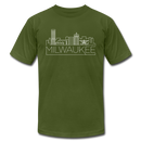 Milwaukee, Wisconsin T-Shirt - Skyline Unisex Milwaukee T Shirt - olive