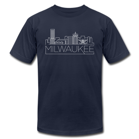 Milwaukee, Wisconsin T-Shirt - Skyline Unisex Milwaukee T Shirt - navy