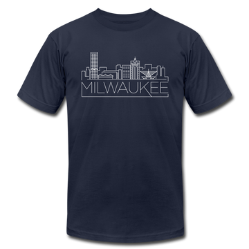Milwaukee, Wisconsin T-Shirt - Skyline Unisex Milwaukee T Shirt - navy