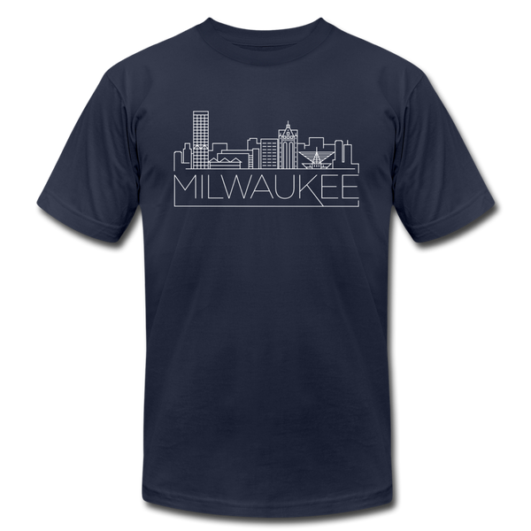 Milwaukee, Wisconsin T-Shirt - Skyline Unisex Milwaukee T Shirt - navy