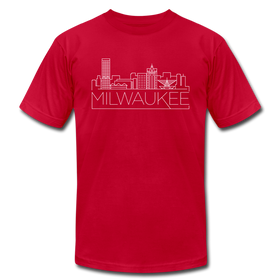 Milwaukee, Wisconsin T-Shirt - Skyline Unisex Milwaukee T Shirt - red