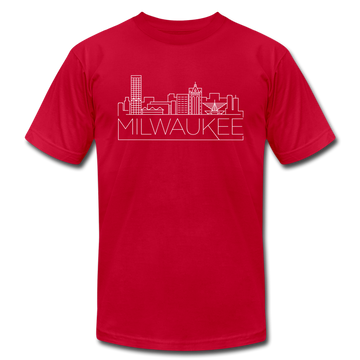 Milwaukee, Wisconsin T-Shirt - Skyline Unisex Milwaukee T Shirt - red