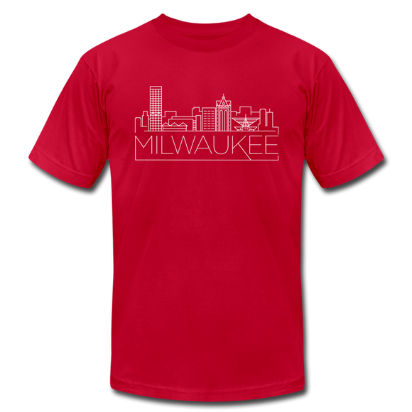 Milwaukee, Wisconsin T-Shirt - Skyline Unisex Milwaukee T Shirt - red