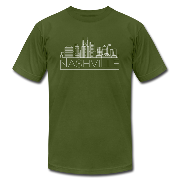Nashville, Tennessee T-Shirt - Skyline Unisex Nashville T Shirt - olive