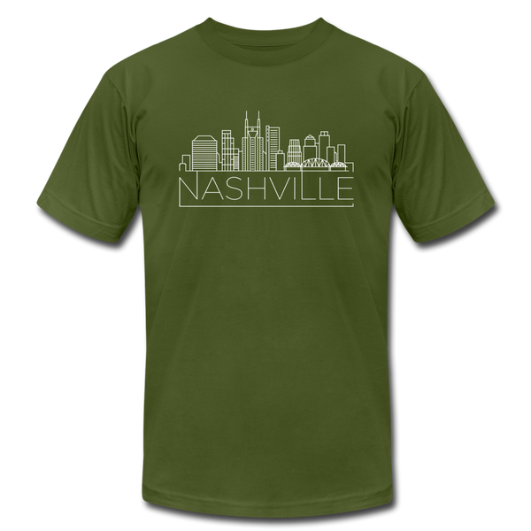Nashville, Tennessee T-Shirt - Skyline Unisex Nashville T Shirt - olive