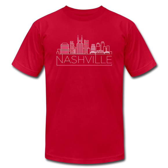 Nashville, Tennessee T-Shirt - Skyline Unisex Nashville T Shirt - red