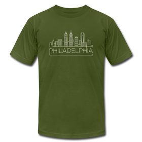 Philadelphia, Pennsylvania T-Shirt - Skyline Unisex Philadelphia T Shirt - olive