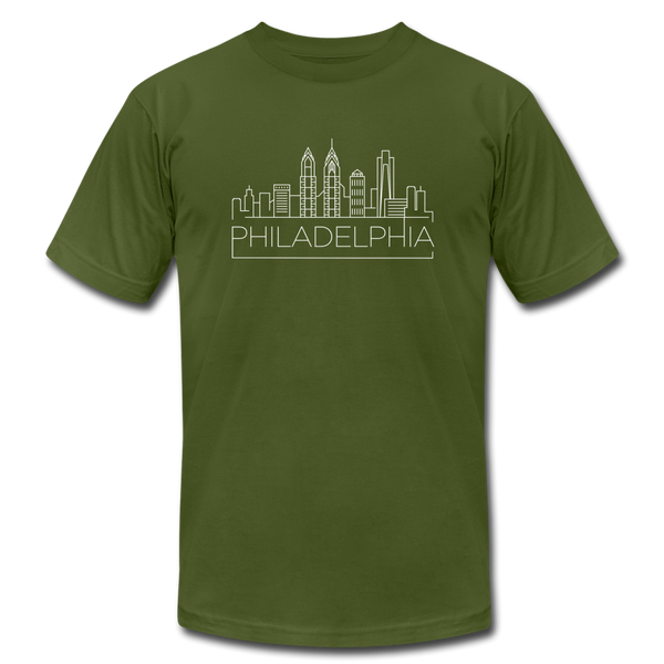 Philadelphia, Pennsylvania T-Shirt - Skyline Unisex Philadelphia T Shirt - olive