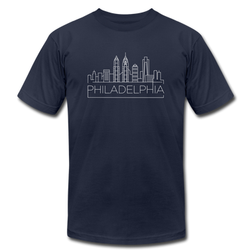 Philadelphia, Pennsylvania T-Shirt - Skyline Unisex Philadelphia T Shirt - navy