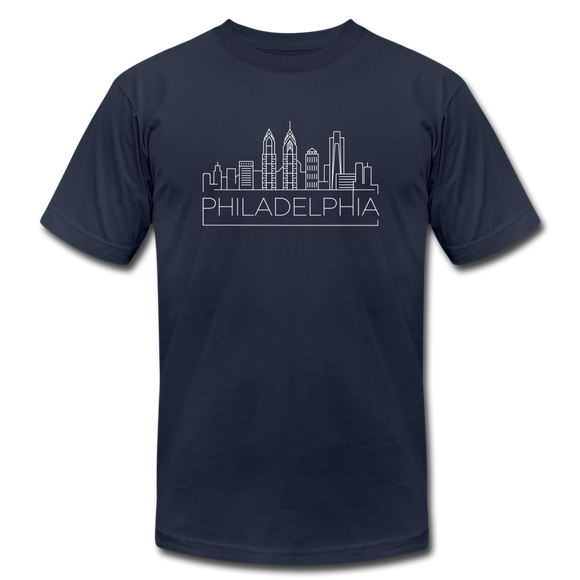 Philadelphia, Pennsylvania T-Shirt - Skyline Unisex Philadelphia T Shirt - navy
