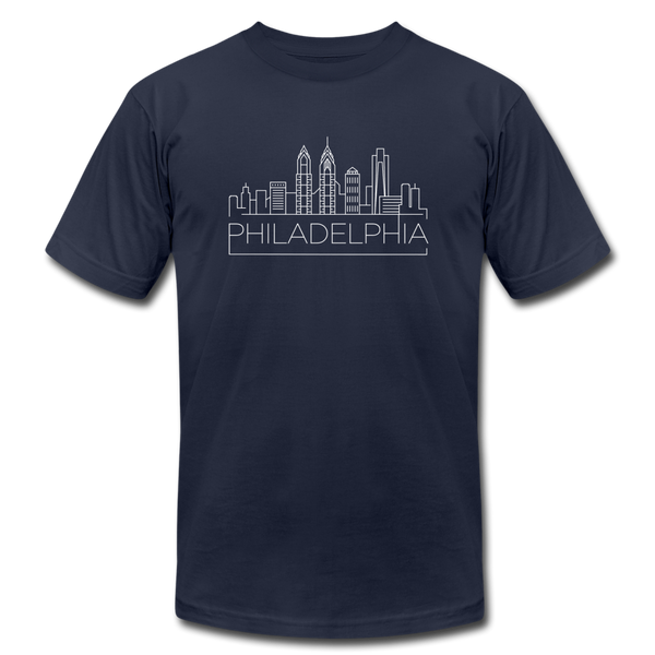 Philadelphia, Pennsylvania T-Shirt - Skyline Unisex Philadelphia T Shirt - navy