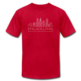 Philadelphia, Pennsylvania T-Shirt - Skyline Unisex Philadelphia T Shirt - red