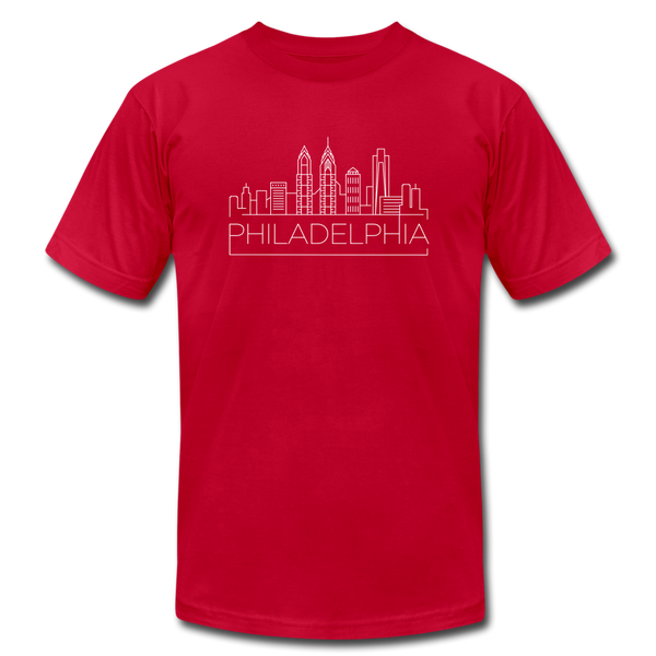 Philadelphia, Pennsylvania T-Shirt - Skyline Unisex Philadelphia T Shirt - red