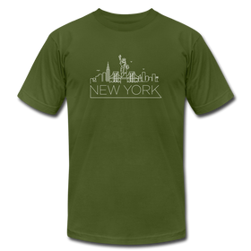 New York T-Shirt - Skyline Unisex New York T Shirt - olive