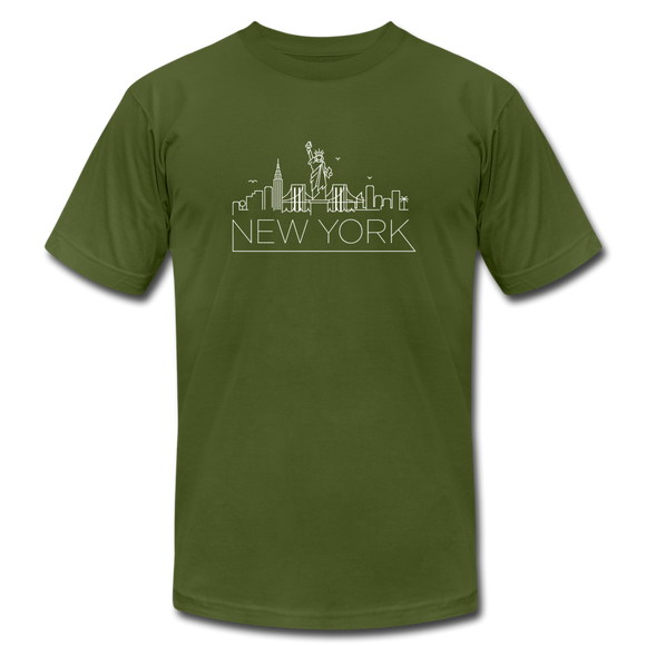 New York T-Shirt - Skyline Unisex New York T Shirt - olive