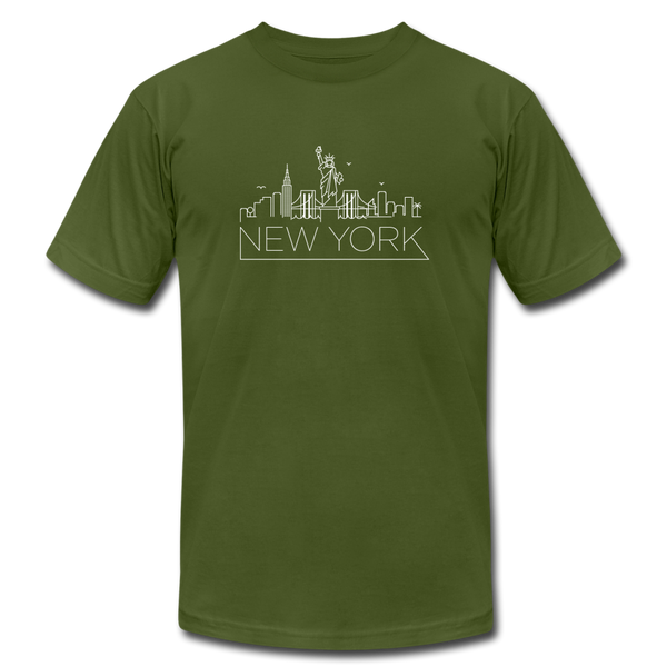 New York T-Shirt - Skyline Unisex New York T Shirt - olive