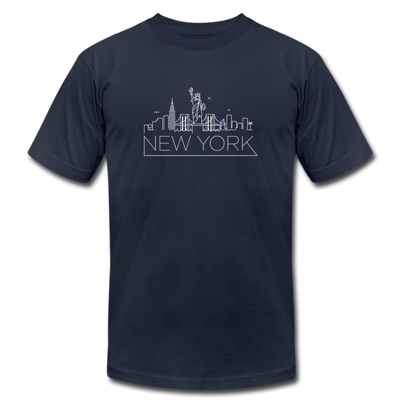 New York T-Shirt - Skyline Unisex New York T Shirt - navy
