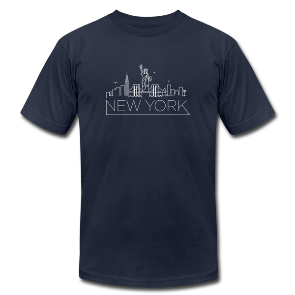 New York T-Shirt - Skyline Unisex New York T Shirt - navy