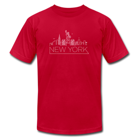 New York T-Shirt - Skyline Unisex New York T Shirt - red