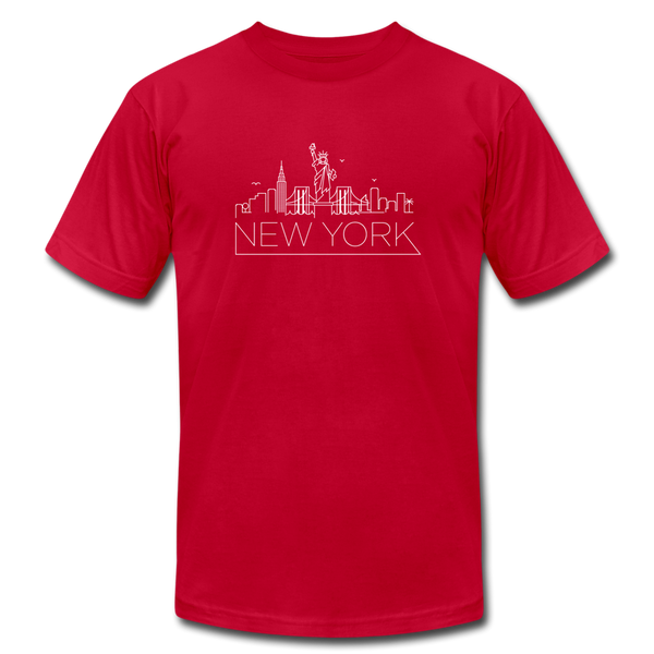 New York T-Shirt - Skyline Unisex New York T Shirt - red