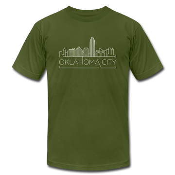 Oklahoma City, Oklahoma T-Shirt - Skyline Unisex Oklahoma City T Shirt - olive