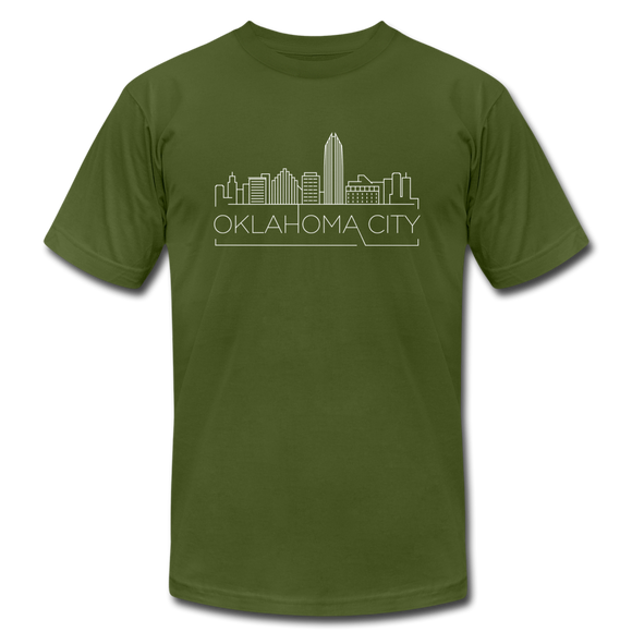 Oklahoma City, Oklahoma T-Shirt - Skyline Unisex Oklahoma City T Shirt - olive