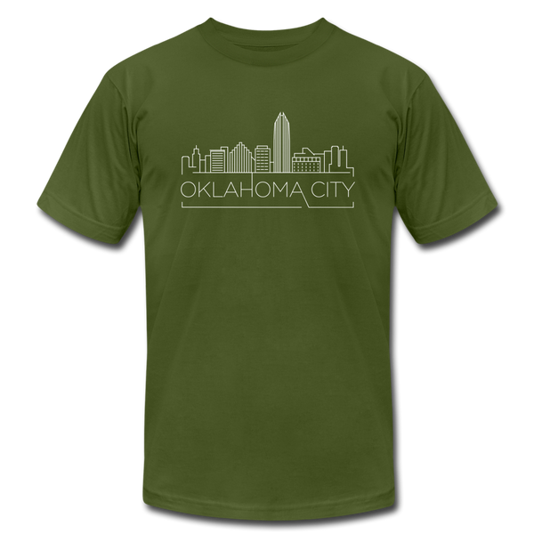 Oklahoma City, Oklahoma T-Shirt - Skyline Unisex Oklahoma City T Shirt - olive