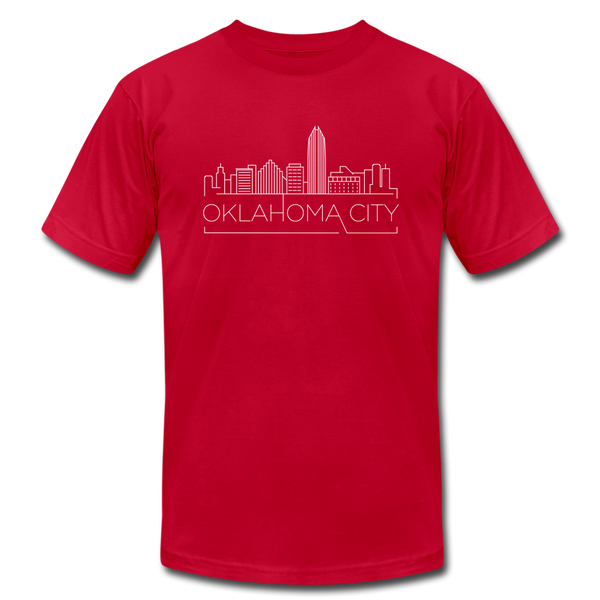 Oklahoma City, Oklahoma T-Shirt - Skyline Unisex Oklahoma City T Shirt - red