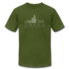 Omaha, Nebraska T-Shirt - Skyline Unisex Omaha T Shirt - olive