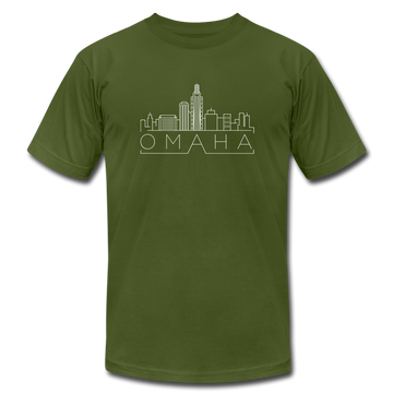 Omaha, Nebraska T-Shirt - Skyline Unisex Omaha T Shirt - olive