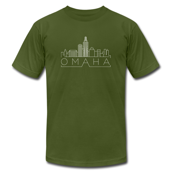 Omaha, Nebraska T-Shirt - Skyline Unisex Omaha T Shirt - olive