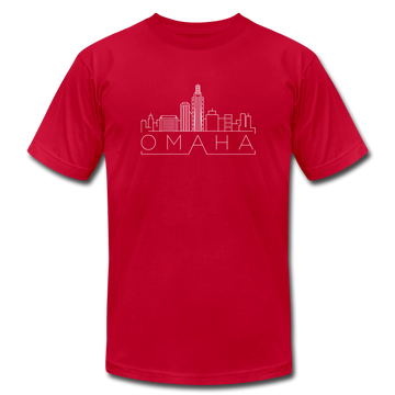 Omaha, Nebraska T-Shirt - Skyline Unisex Omaha T Shirt - red