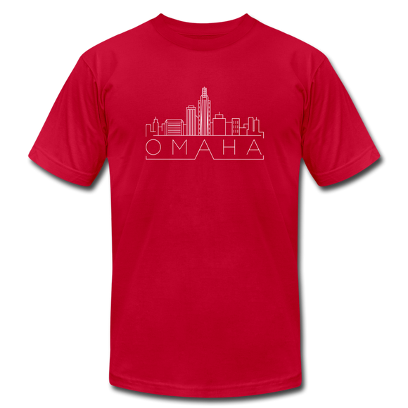 Omaha, Nebraska T-Shirt - Skyline Unisex Omaha T Shirt - red