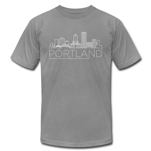 Portland, Oregon T-Shirt - Skyline Unisex Portland T Shirt - slate