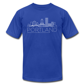 Portland, Oregon T-Shirt - Skyline Unisex Portland T Shirt - royal blue