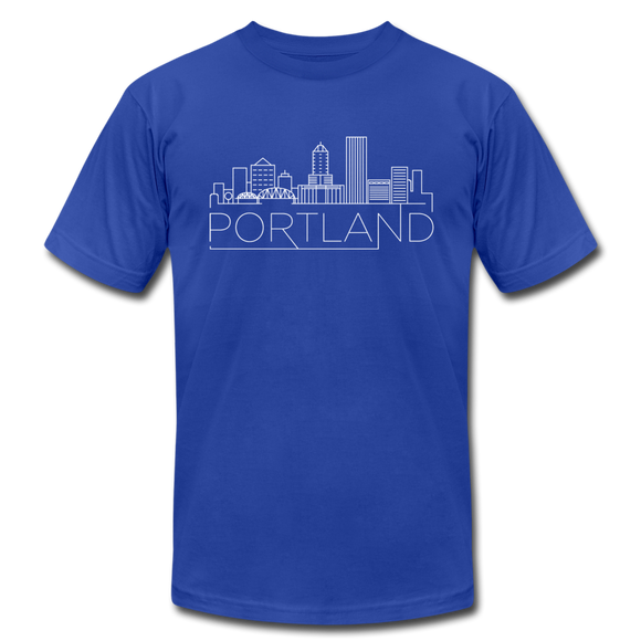 Portland, Oregon T-Shirt - Skyline Unisex Portland T Shirt - royal blue
