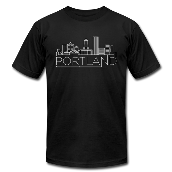 Portland, Oregon T-Shirt - Skyline Unisex Portland T Shirt - black