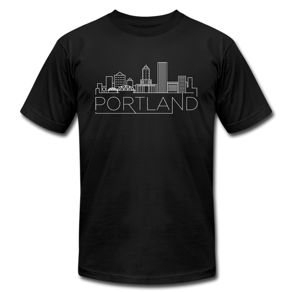 Portland, Oregon T-Shirt - Skyline Unisex Portland T Shirt - black