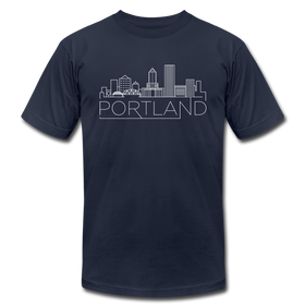 Portland, Oregon T-Shirt - Skyline Unisex Portland T Shirt - navy