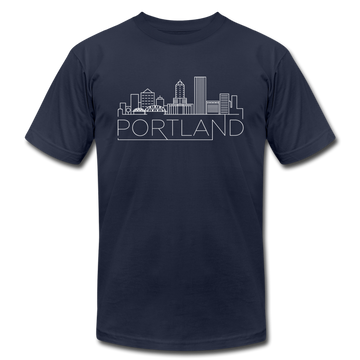 Portland, Oregon T-Shirt - Skyline Unisex Portland T Shirt - navy
