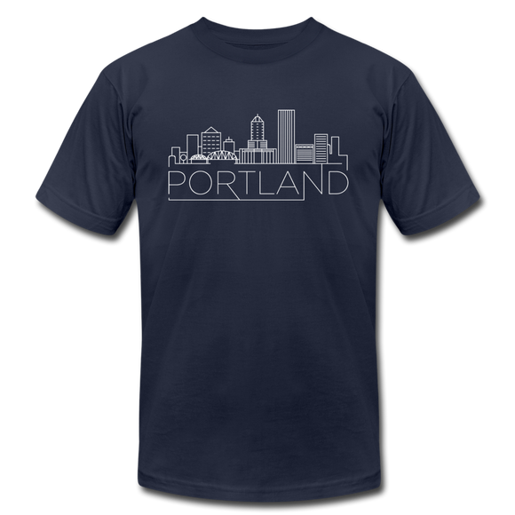 Portland, Oregon T-Shirt - Skyline Unisex Portland T Shirt - navy
