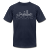 Portland, Oregon T-Shirt - Skyline Unisex Portland T Shirt - navy