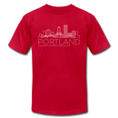 Portland, Oregon T-Shirt - Skyline Unisex Portland T Shirt - red