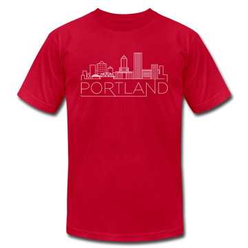 Portland, Oregon T-Shirt - Skyline Unisex Portland T Shirt - red